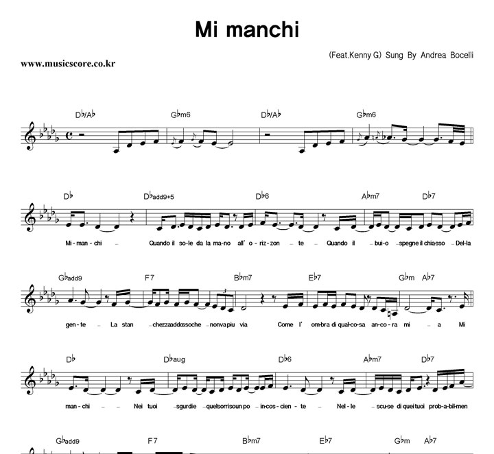 Andrea Bocelli Mi Manchi Ǻ