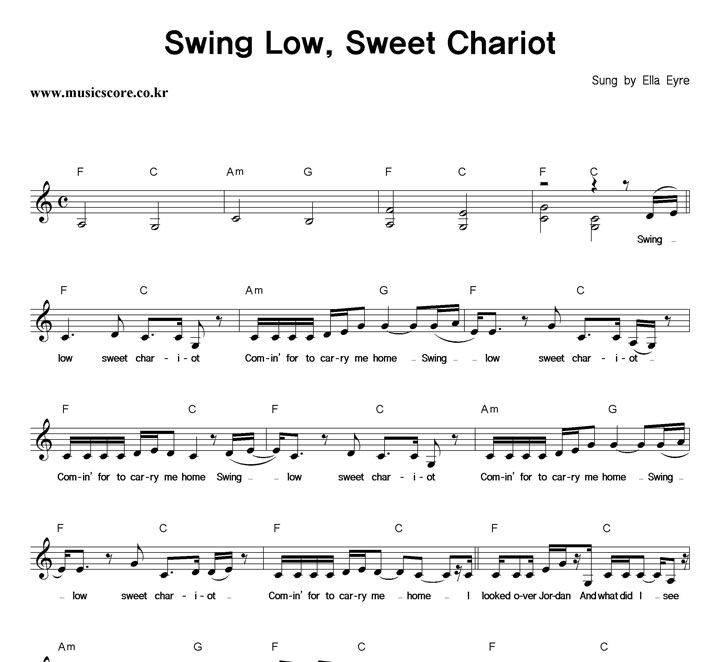 Ella Eyre Swing Low, Sweet Chariot Ǻ