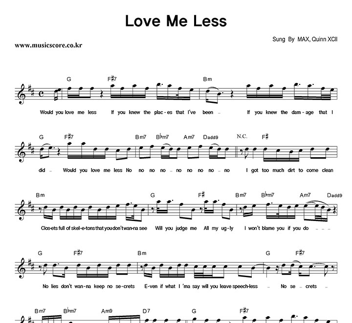 MAX,Quinn XCII Love Me Less Ǻ