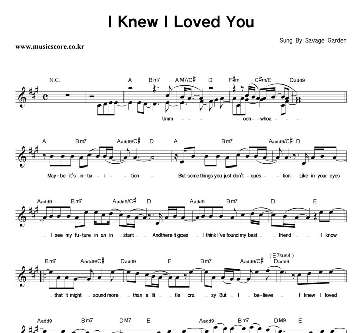 Savage Garden I Knew I Loved You Ǻ