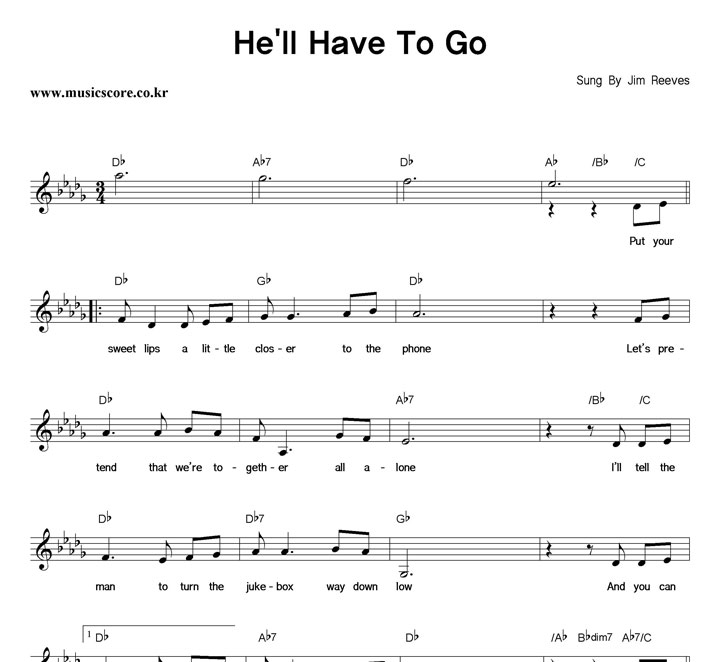 Jim Reeves He'll Have To Go Ǻ
