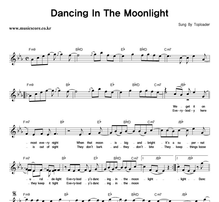 Toploader Dancing In The Moonlight Ǻ