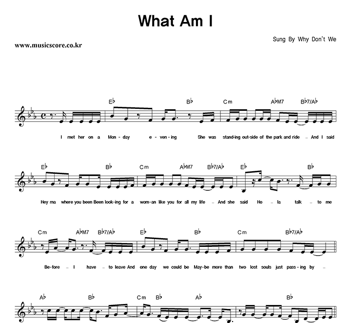 Why Don't We What Am I 악보