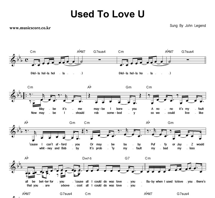 John Legend Used To Love U Ǻ