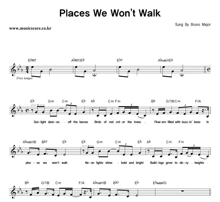 Bruno Major Places We Won't Walk Ǻ