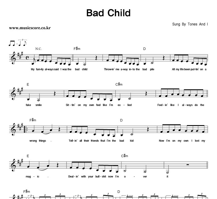 Tones And I Bad Child Ǻ