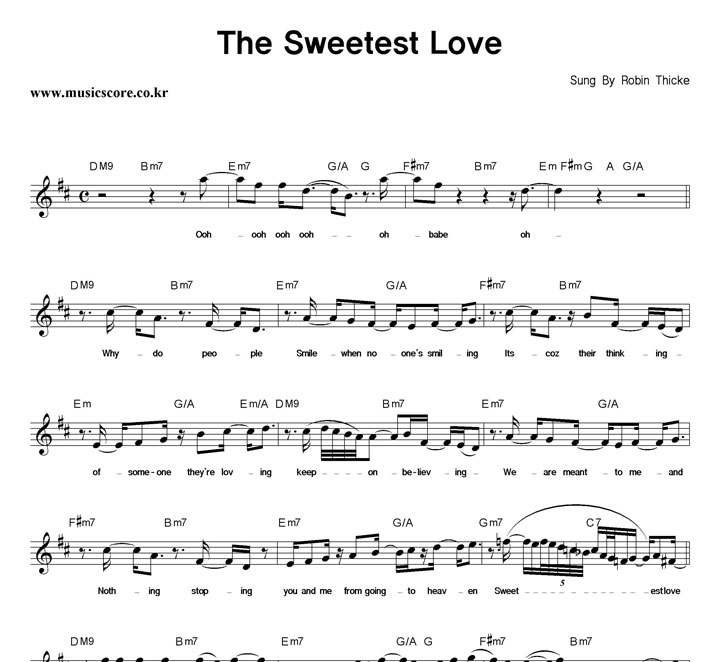 Robin Thicke The Sweetest Love Ǻ