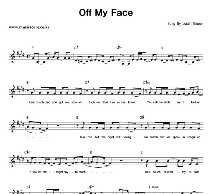 Justin Bieber Off My Face Ǻ