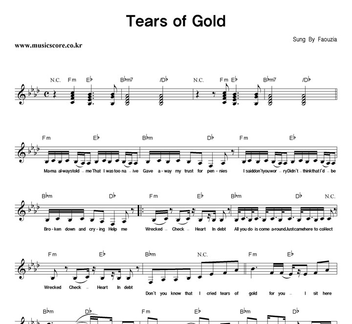 Faouzia Tears Of Gold Ǻ