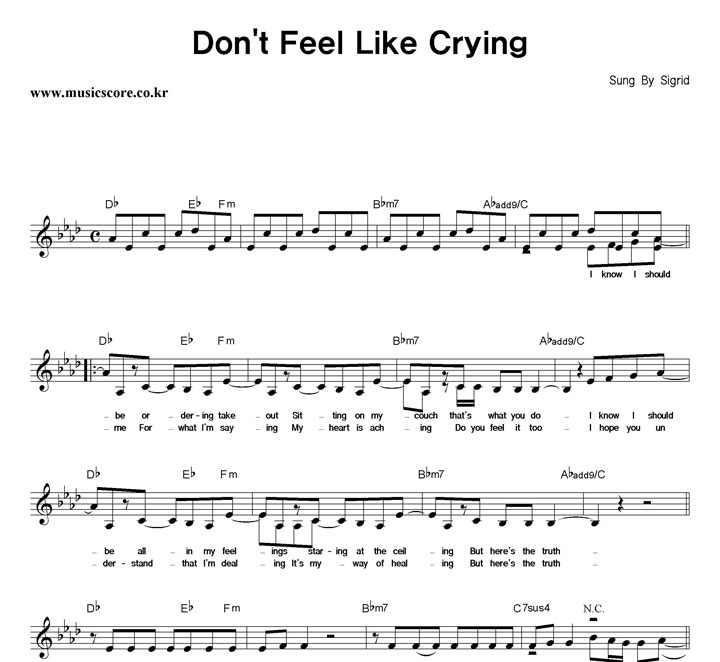 Sigrid Don't Feel Like Crying Ǻ