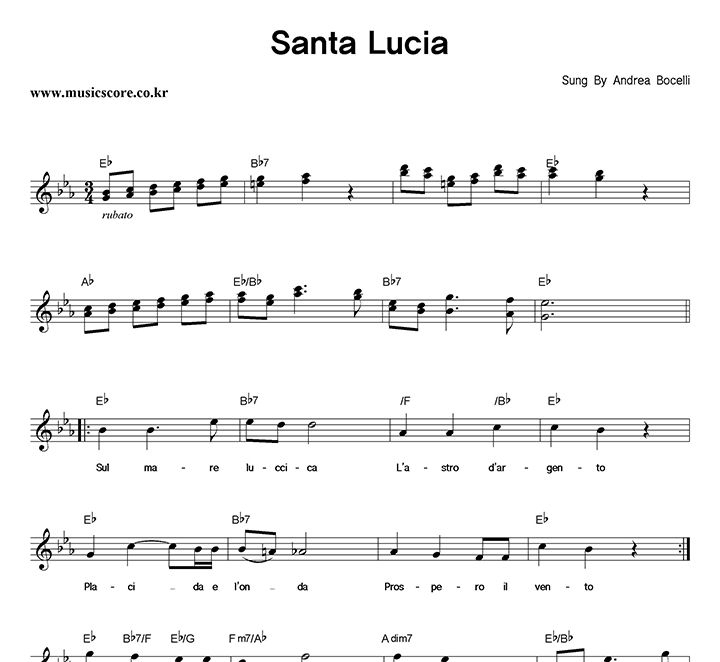 Andrea Bocelli Santa Lucia Ǻ