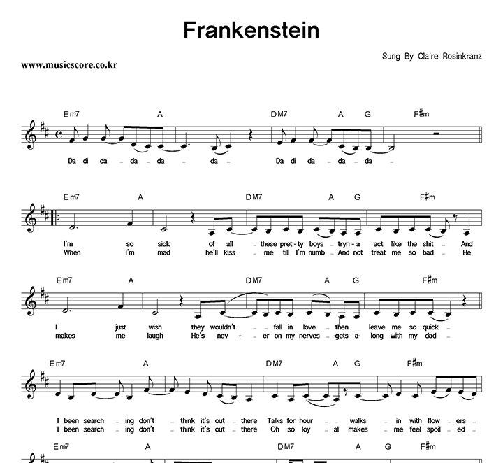 Claire Rosinkranz Frankenstein Ǻ