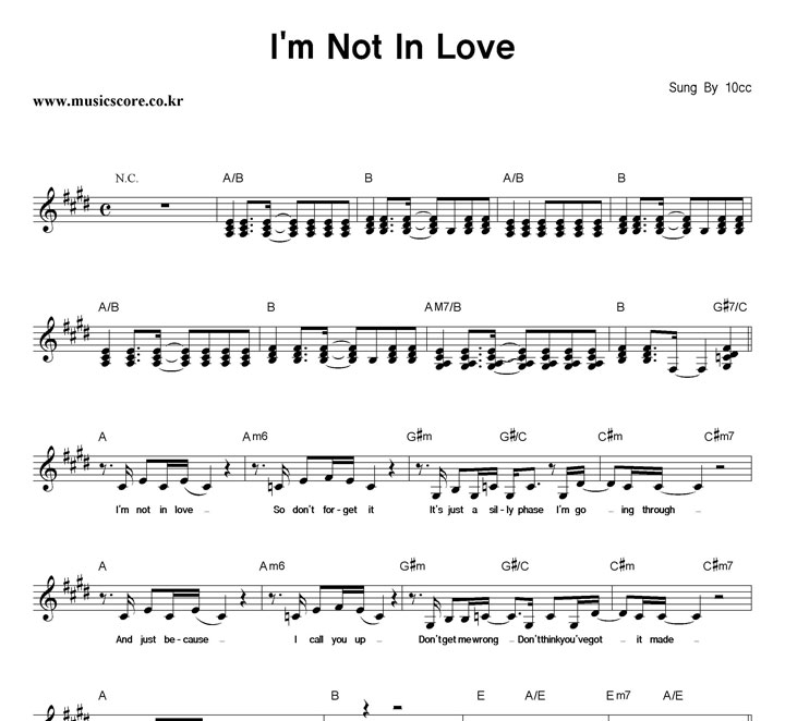 10cc I'm Not In Love Ǻ