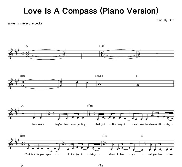 Griff Love Is A Compass (Piano Version) Ǻ