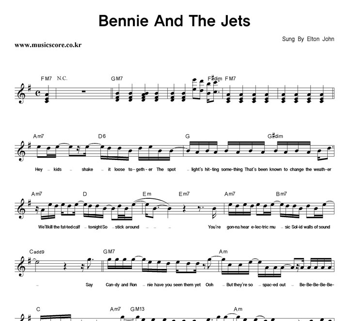 Elton John Bennie And The Jets Ǻ