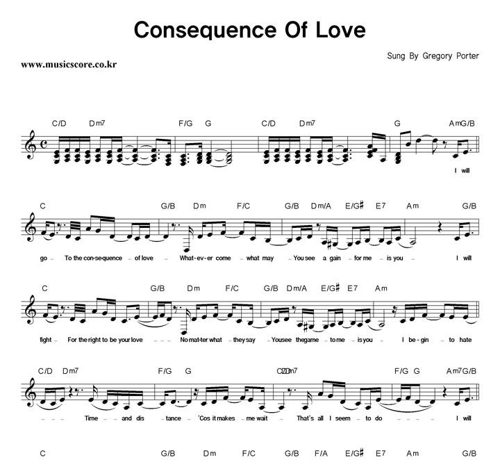 Gregory Porter Consequence Of Love Ǻ