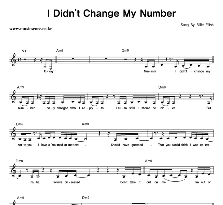 Billie Eilish I Didn't Change My Number Ǻ