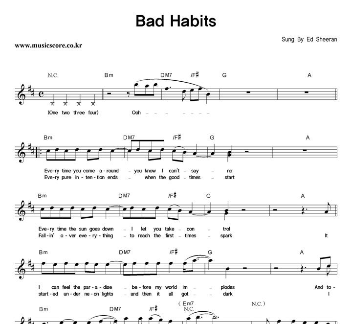 Ed Sheeran Bad Habits Ǻ