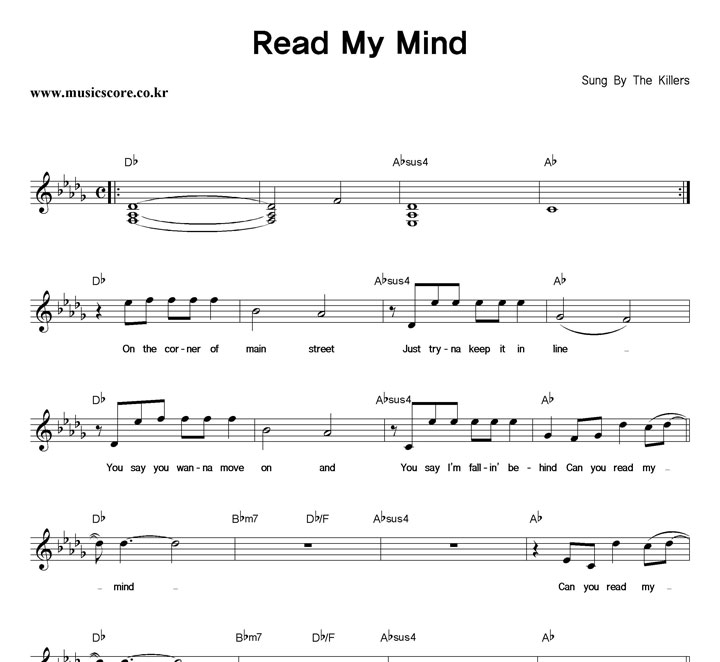 The Killers Read My Mind Ǻ
