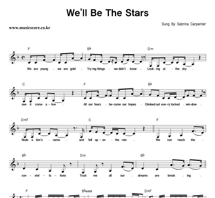 Sabrina Carpenter We'll Be The Stars Ǻ
