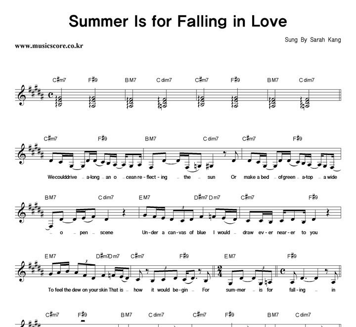 Sarah Kang Summer Is For Falling In Love Ǻ