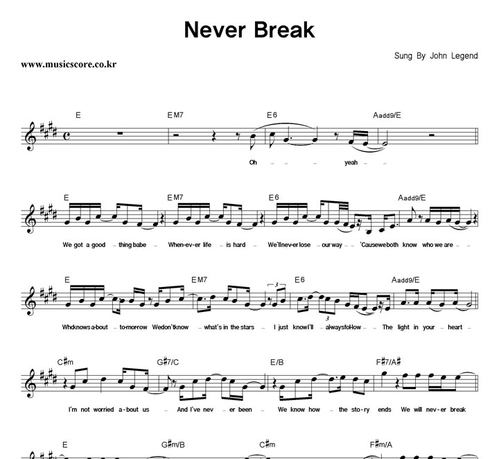 John Legend Never Break Ǻ