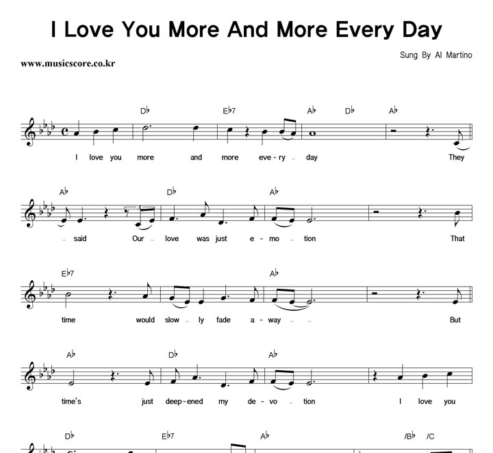 Al Martino I Love You More And More Every Day 악보