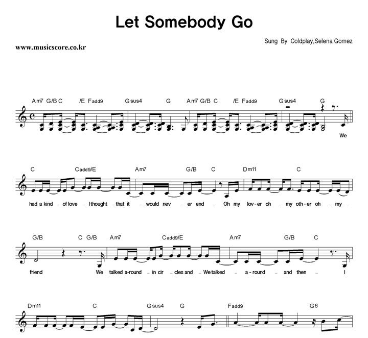 Coldplay, Selena Gomez Let Somebody Go Ǻ