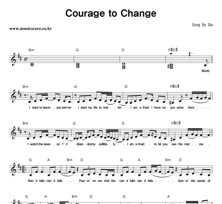 Sia Courage To Change Ǻ