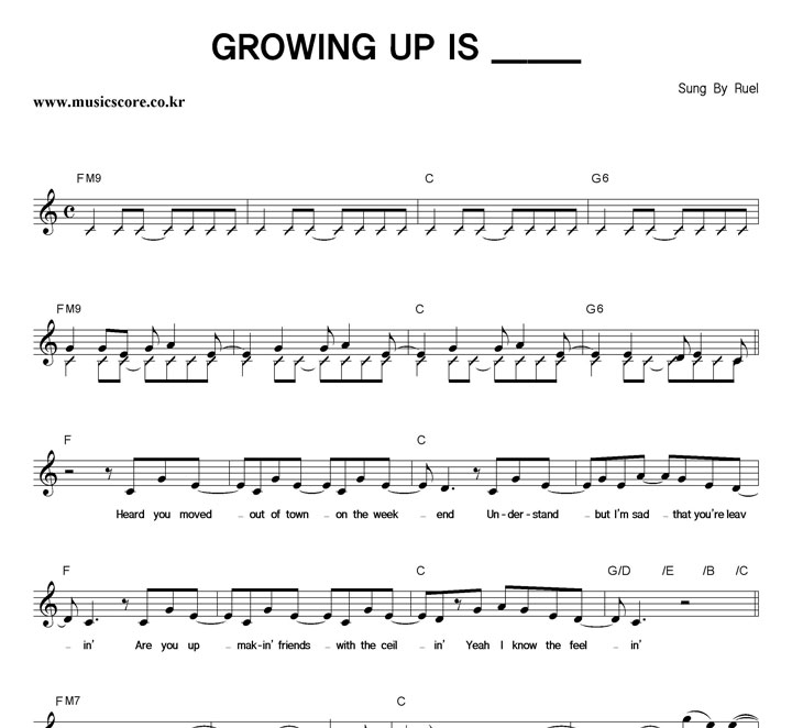 Ruel GROWING UP IS _____ Ǻ