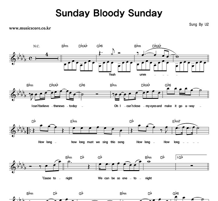U2 Sunday Bloody Sunday Ǻ