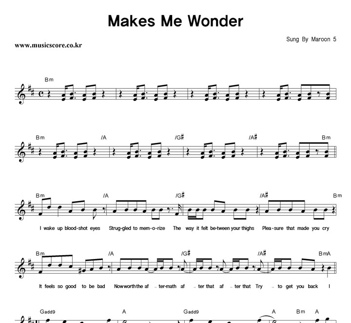 Maroon5 Makes Me Wonder Ǻ
