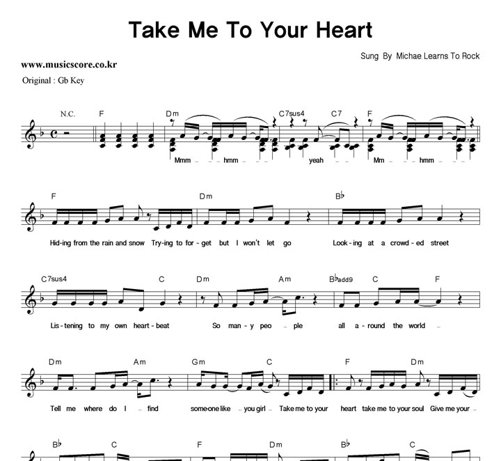 Michael Learns To Rock Take Me To Your Heart  FŰ Ǻ