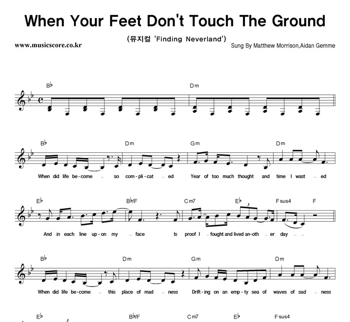 Matthew Morrison, Aidan Gemme When Your Feet Dont Touch The Ground Ǻ