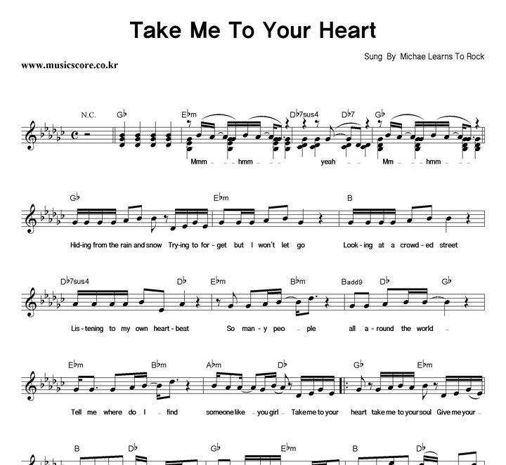 Michael Learns To Rock Take Me To Your Heart Ǻ
