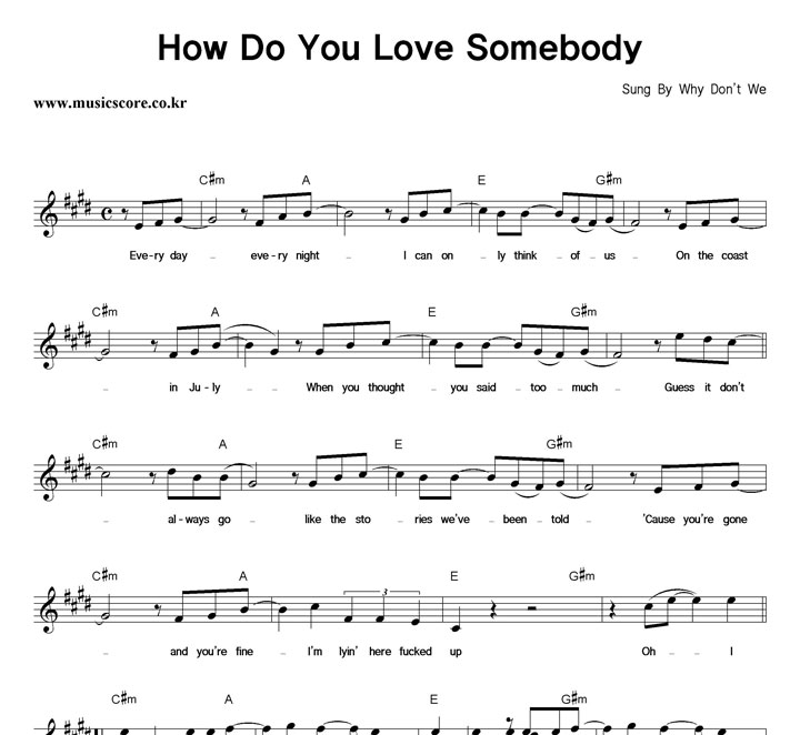 Why Don't We How Do You Love Somebody Ǻ