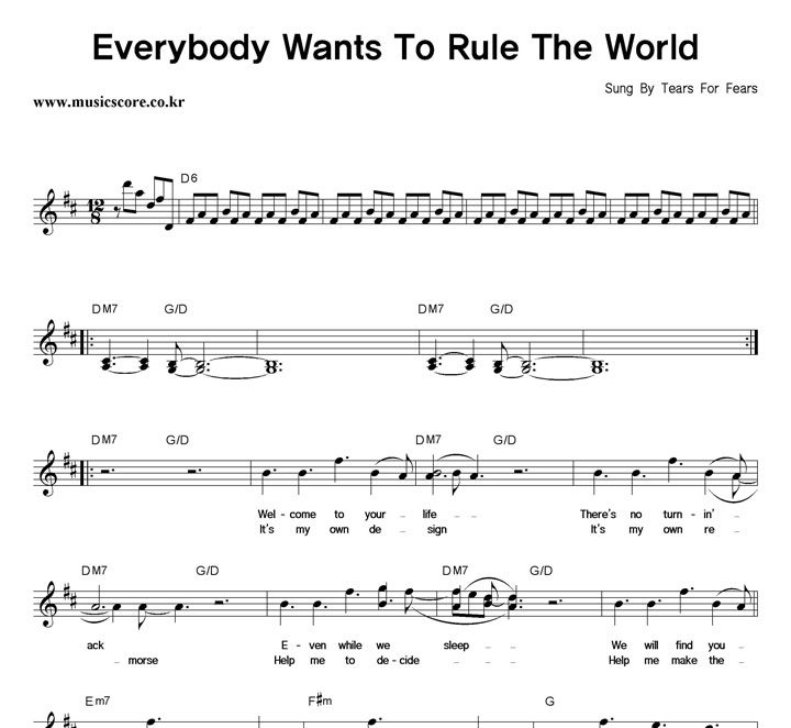 Tears For Fears Everybody Wants To Rule The World Ǻ