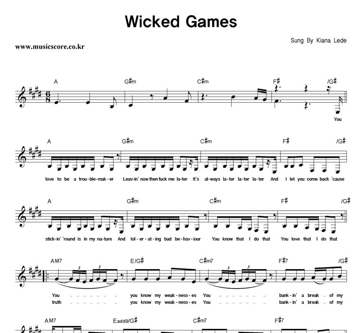 Kiana Lede Wicked Games Ǻ
