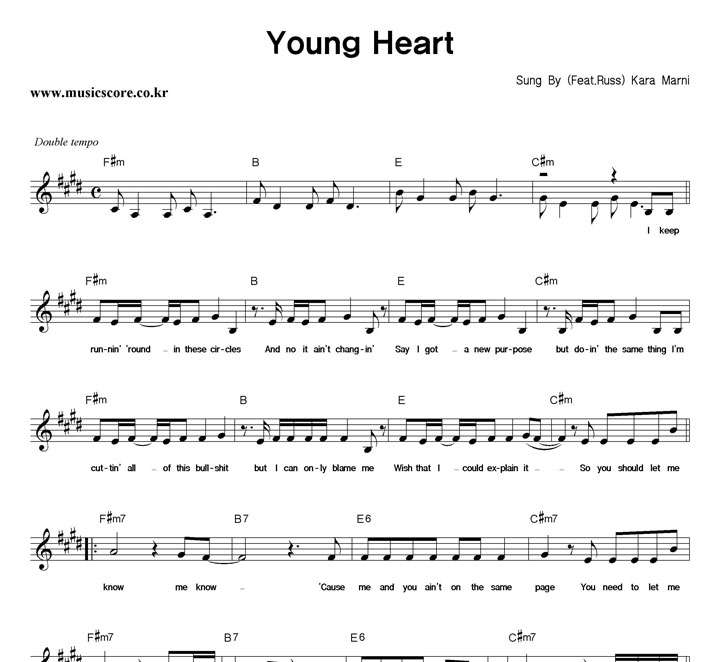 Kara Marni Young Heart 악보