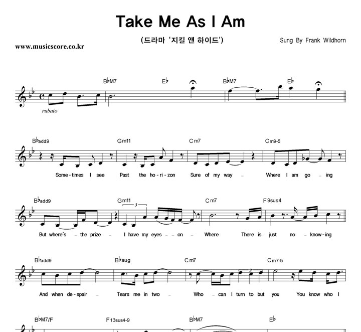 Frank Wildhorn Take Me As I Am Ǻ