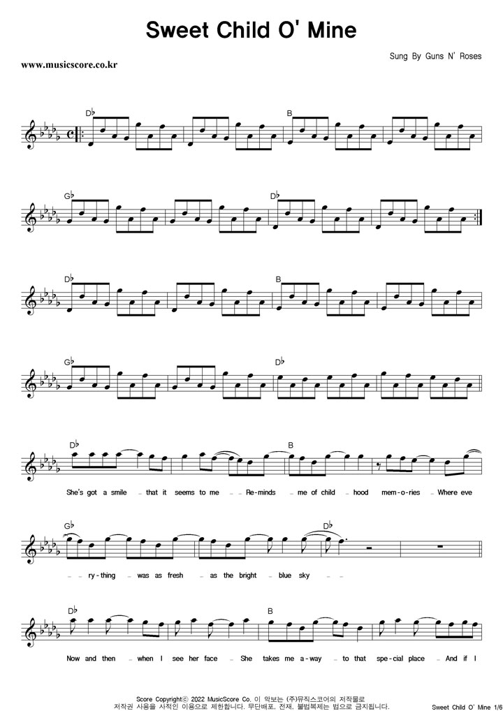 Guns N' Roses Sweet Child O' Mine Ǻ