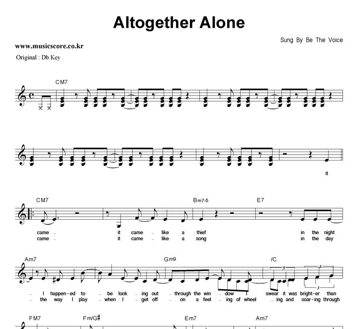 Be The Voice Altogether Alone  CŰ Ǻ