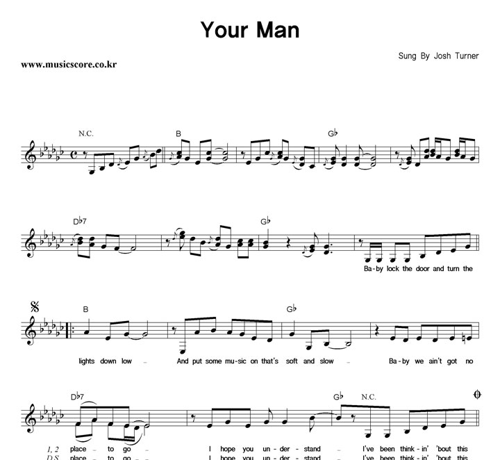 Josh Turner Your Man 악보