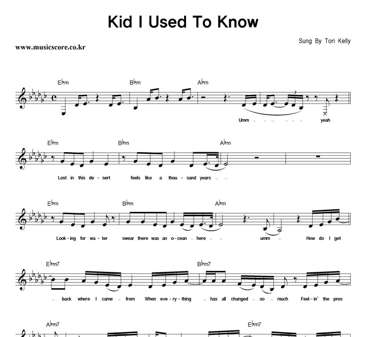 Tori Kelly Kid I Used To Know Ǻ