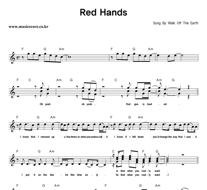 Walk Off The Earth Red Hands Ǻ