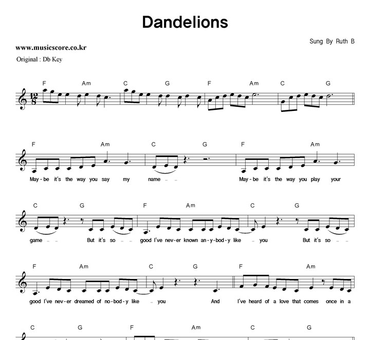 Ruth B Dandelions  CŰ Ǻ