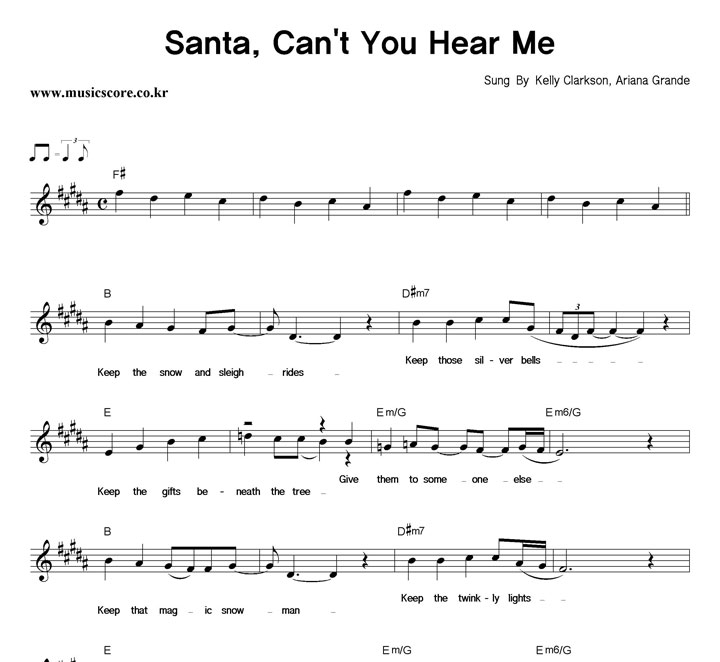 Kelly Clarkson, Ariana Grande Santa, Can't You Hear Me Ǻ