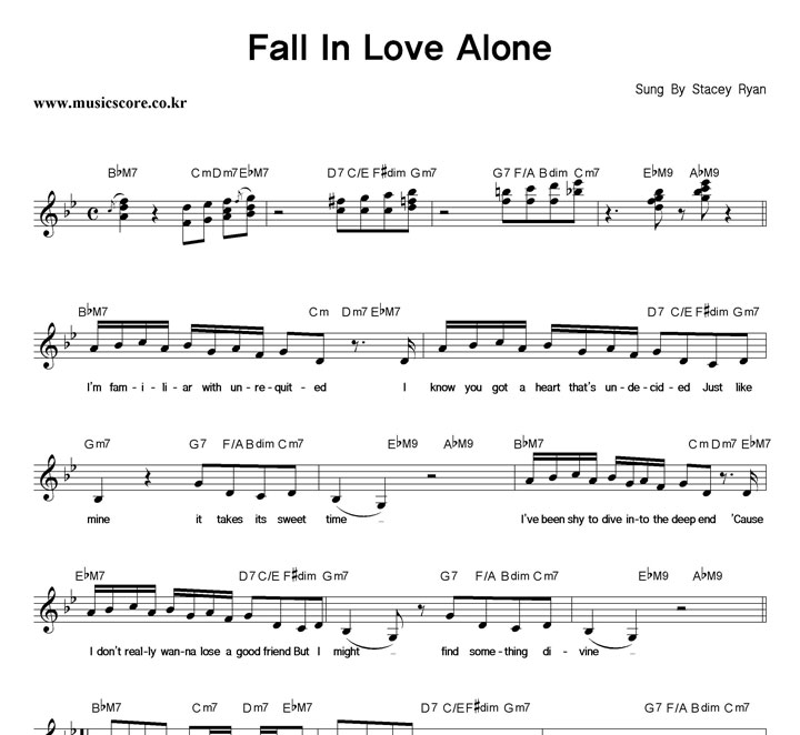 Stacey Ryan Fall In Love Alone Ǻ