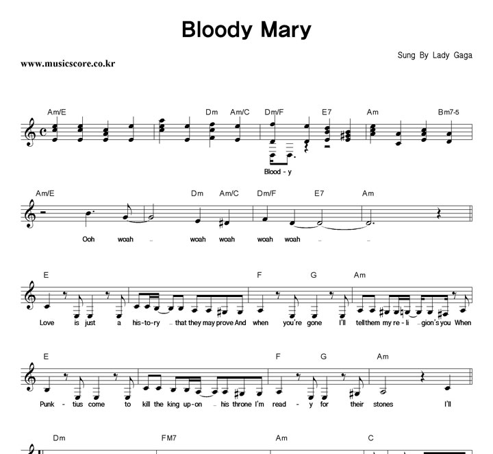 Lady Ga Ga Bloody Mary Ǻ