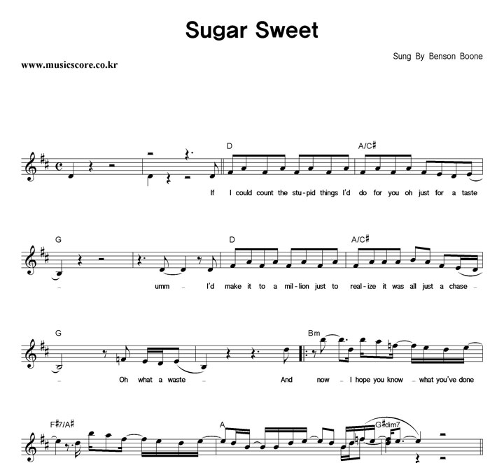 Benson Boone Sugar Sweet Ǻ